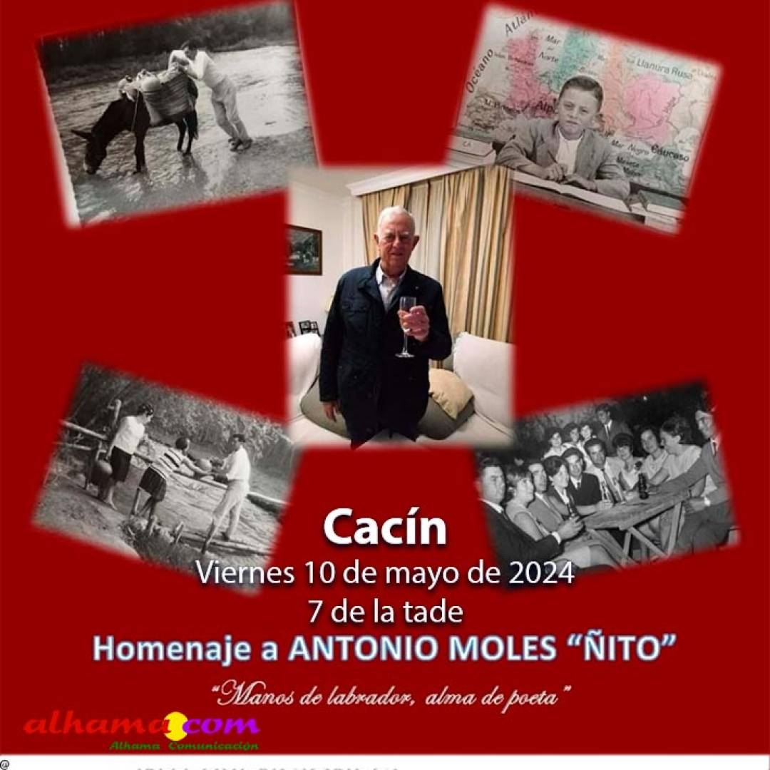 Cacín homenajea a Antonio Moles “Ñito”, este viernes 10 de mayo