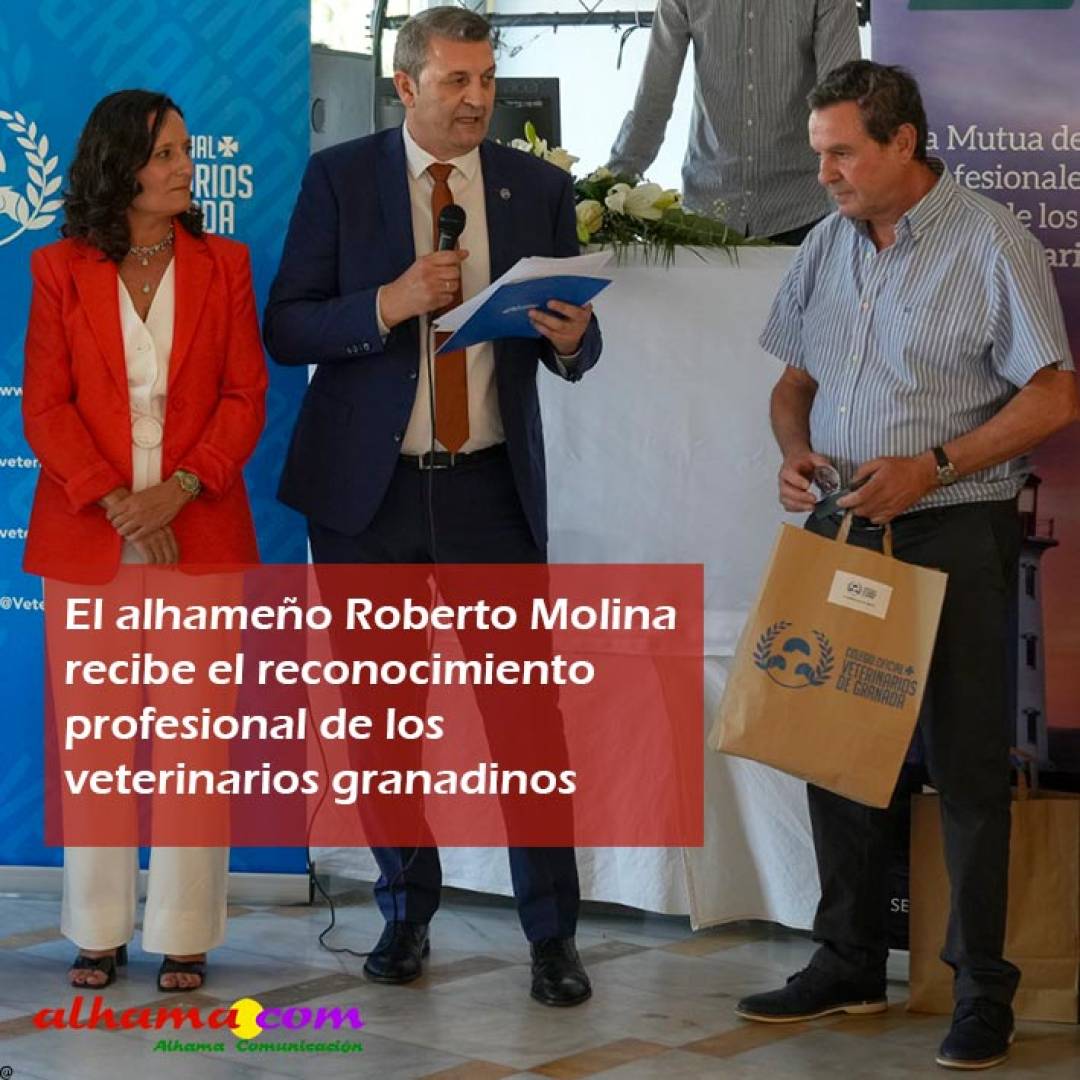 El alhameño Roberto Molina recibe el reconocimiento profesional de los veterinarios granadinos