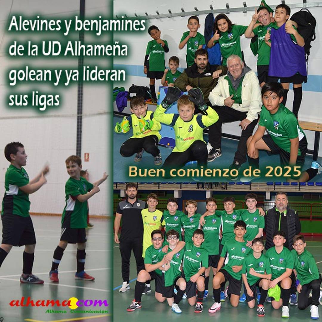 Los alevines y benjamines de la UD Alhameña golean y ya lideran sus ligas