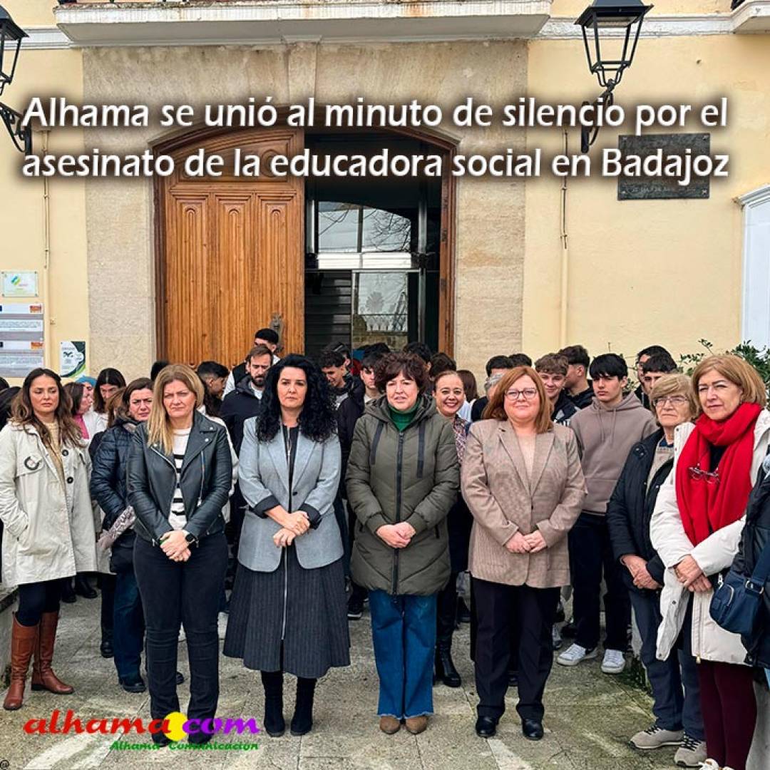 Alhama se unió al minuto de silencio por el asesinato de la educadora social en Badajoz