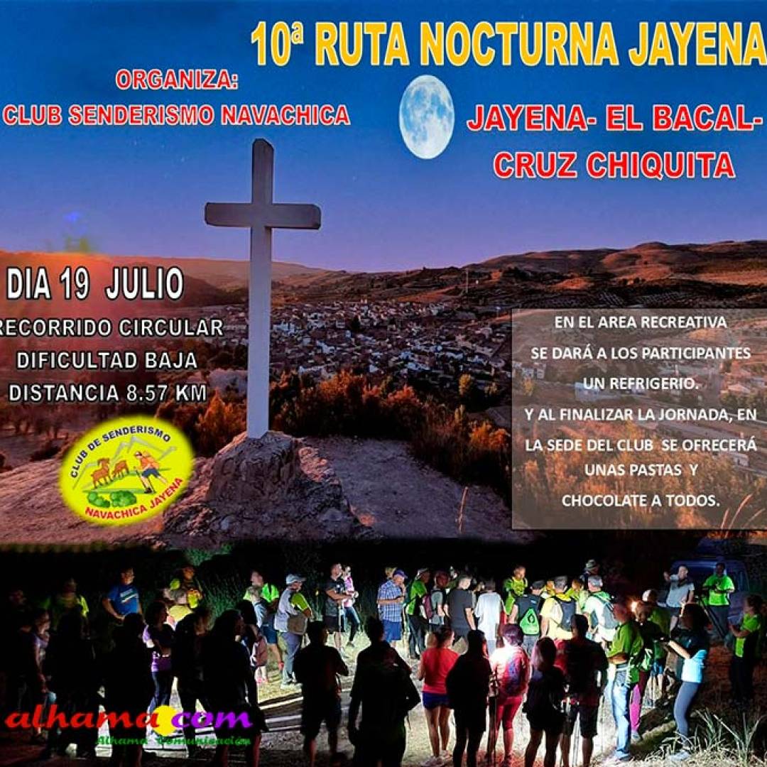 Jayena acoge la 10ª Ruta Nocturna organizada por el Club de Senderismo Navachica