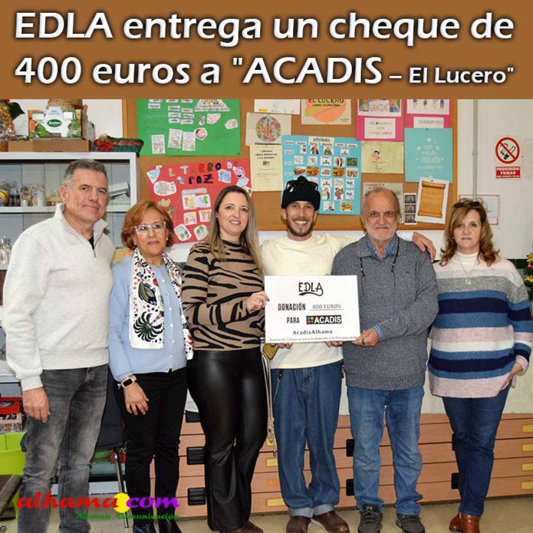 EDLA entrega un cheque de 400 euros a 