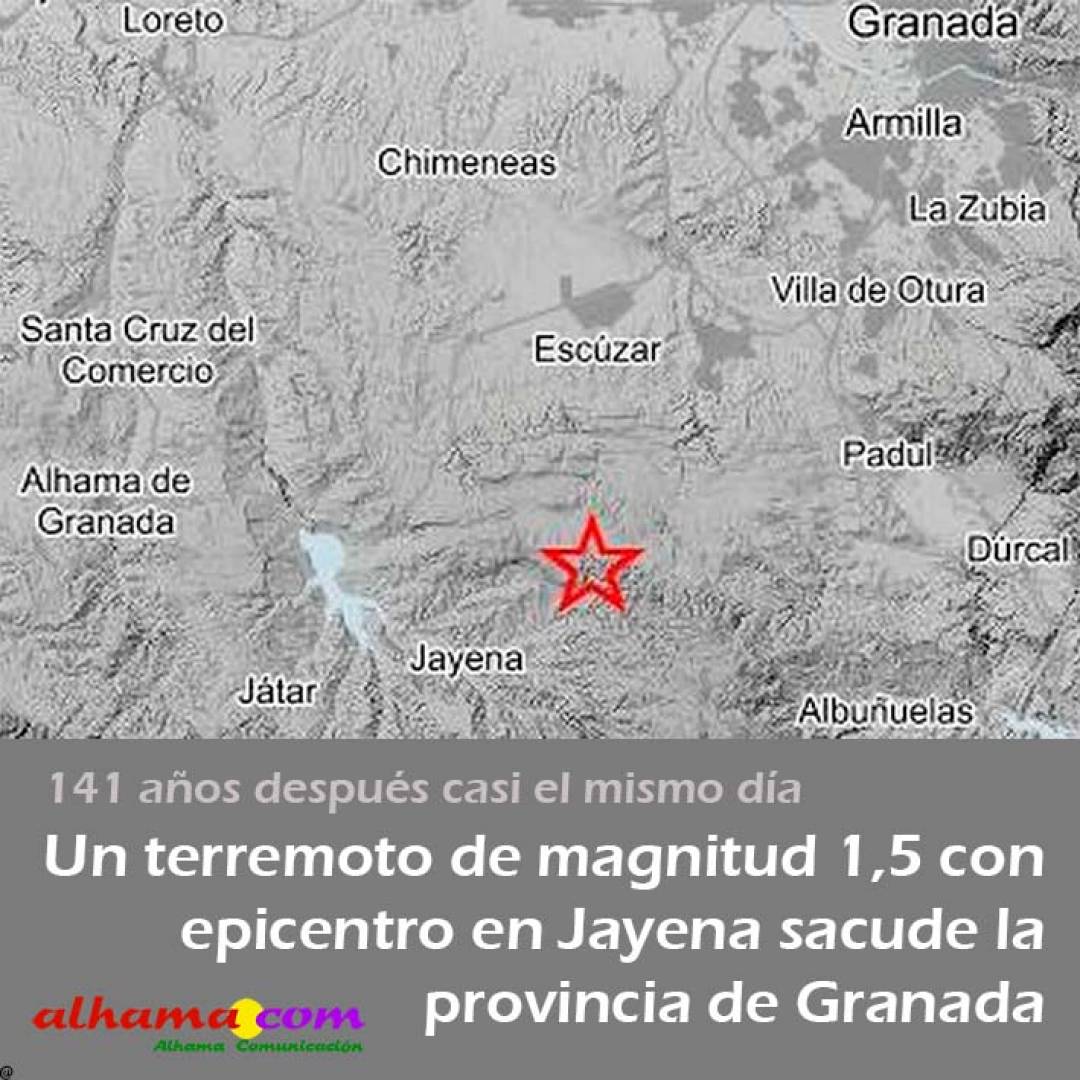 Un terremoto de magnitud 1,5 con epicentro en Jayena sacude la provincia de Granada