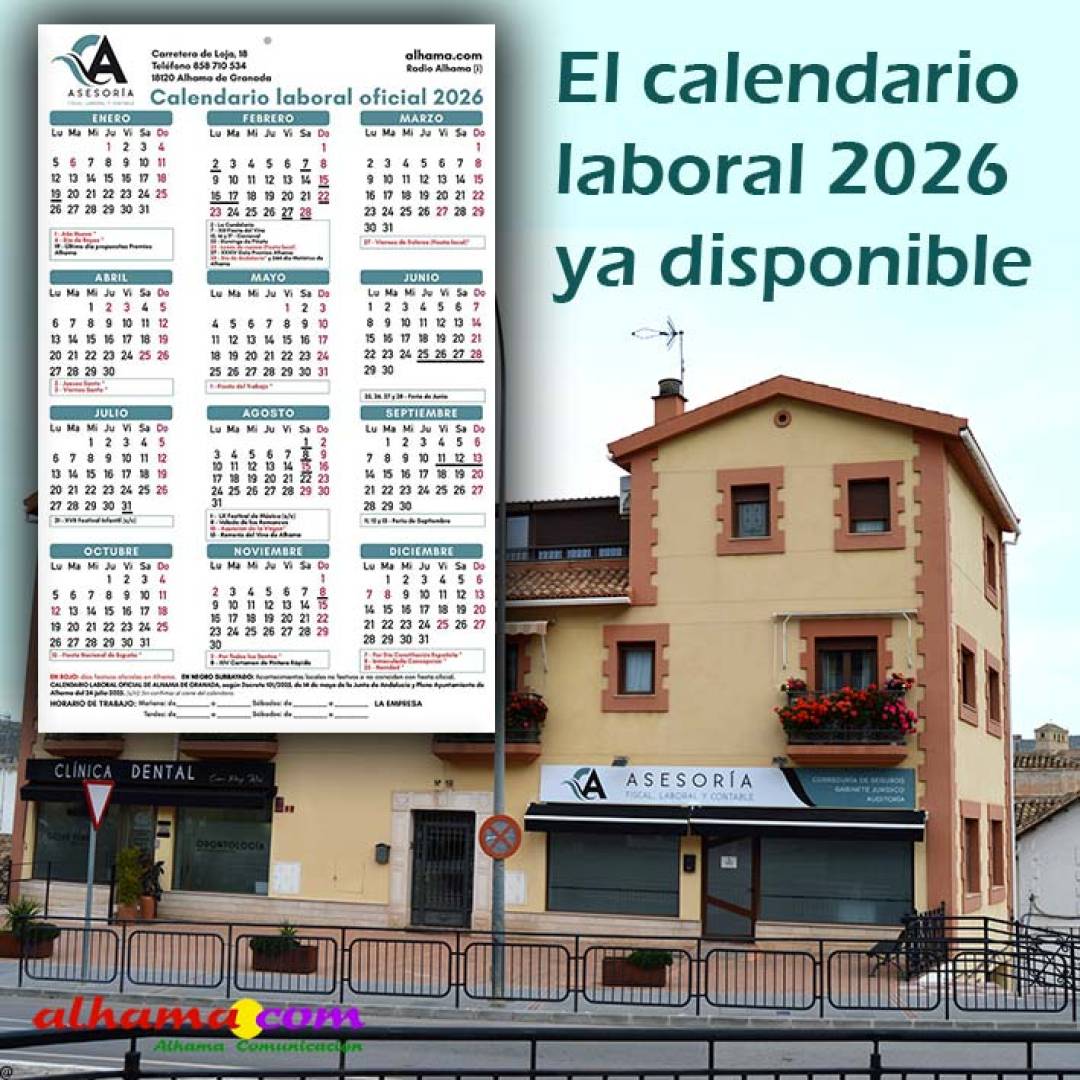Disponible el calendario laboral 2026 obligatorio en las empresas