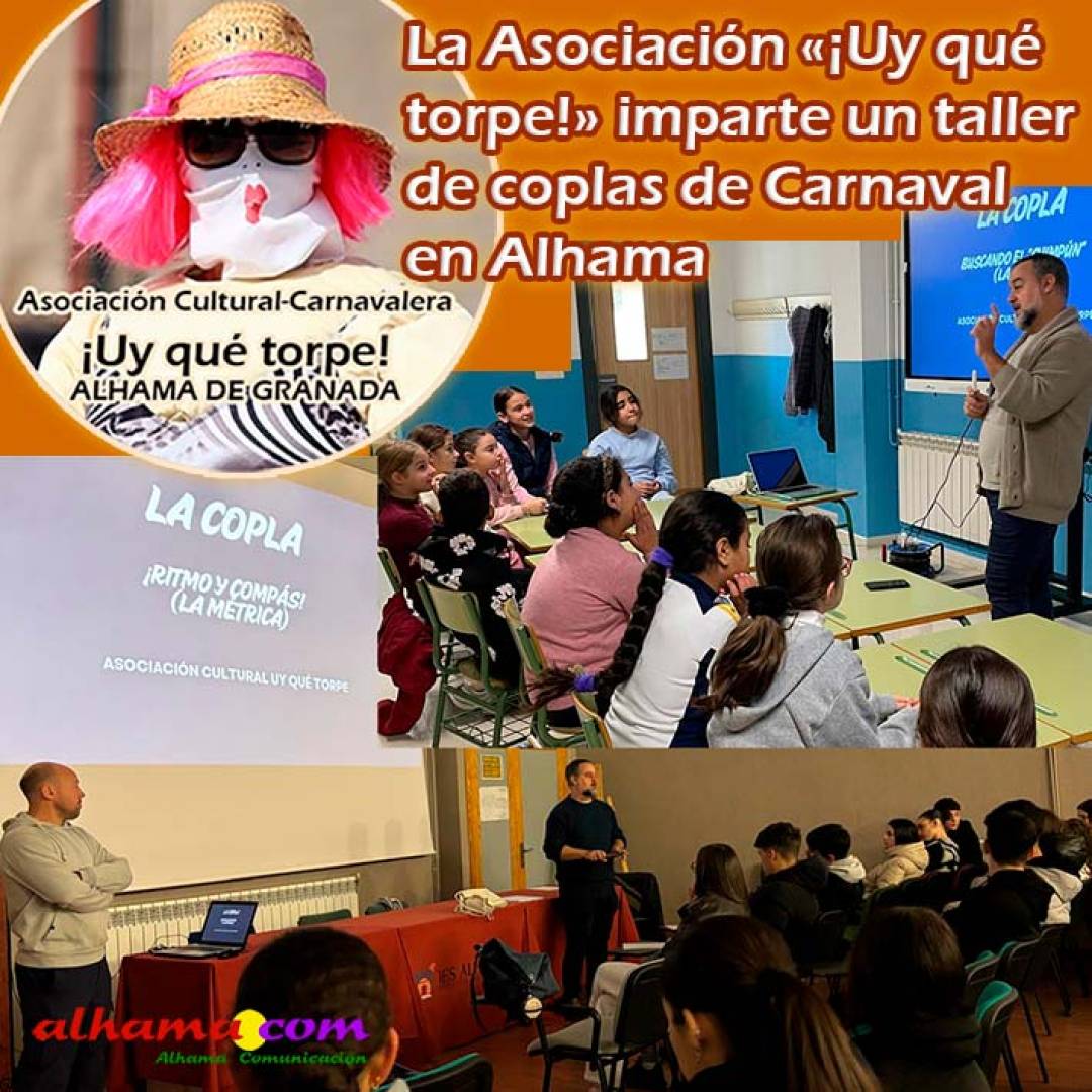 La Asociación «¡Uy qué torpe!» imparte un taller de coplas del Carnaval en Alhama