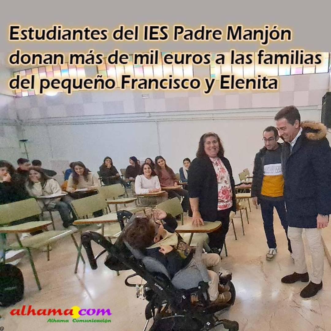 Estudiantes del IES Padre Manjón donan más de mil euros a las familias del pequeño Francisco y Elenita