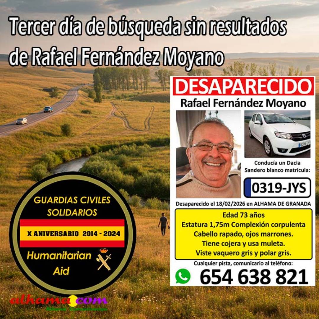Tercer día de búsqueda sin resultados de Rafael Fernández Moyano, con una respuesta colectiva que no se rinde