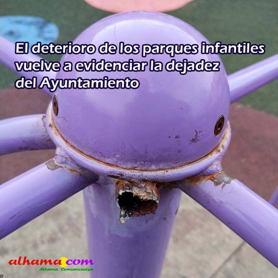 El deterioro de los parques infantiles vuelve a evidenciar la dejadez del Ayuntamiento