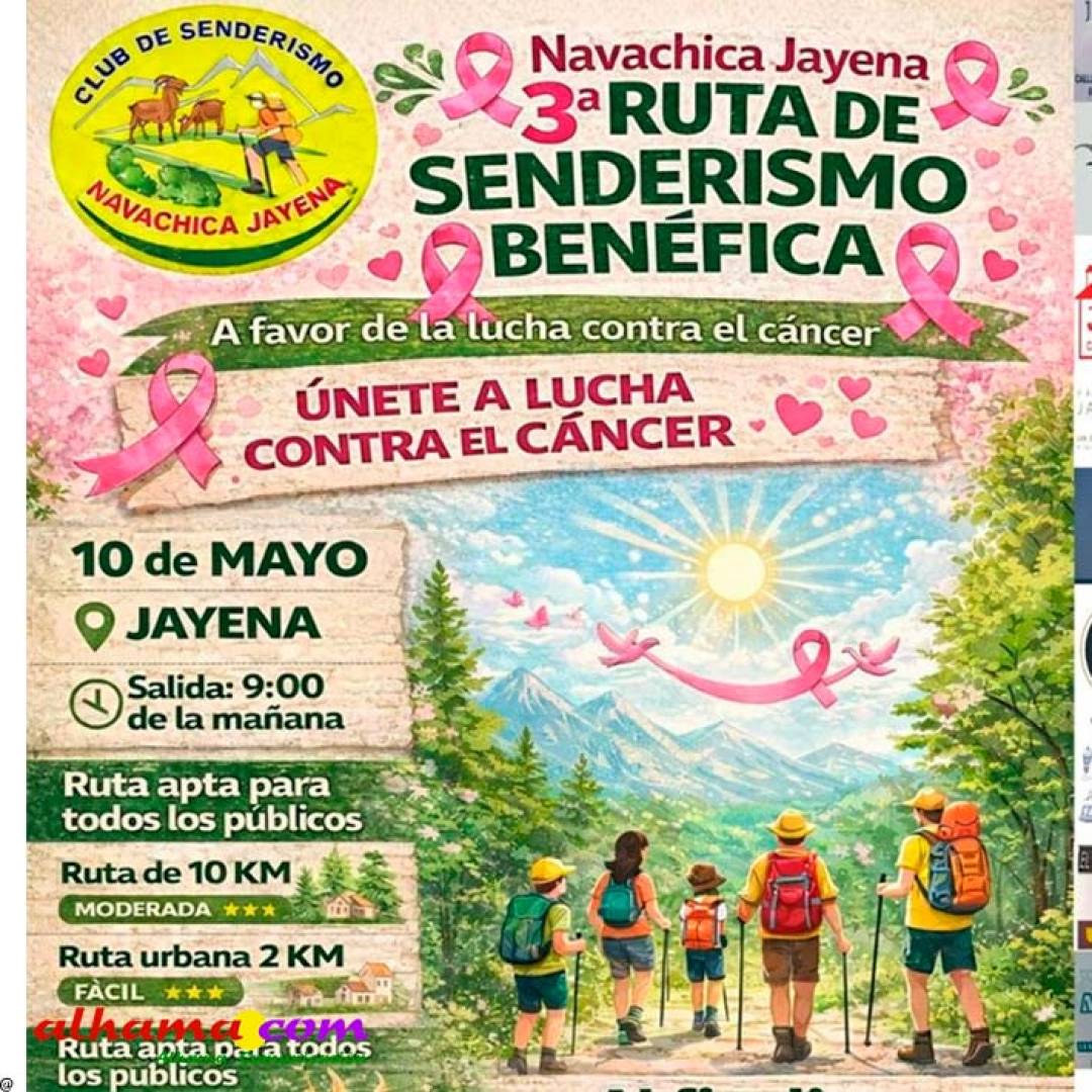 Jayena acoge el 10 de mayo la III Ruta de Senderismo Benéfica contra el cáncer