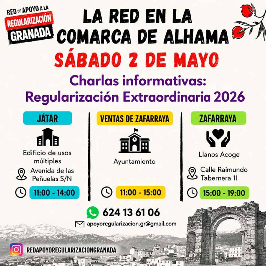 La red de apoyo a la regularización presta asesoramiento para personas sin papeles en la comarca de Alhama