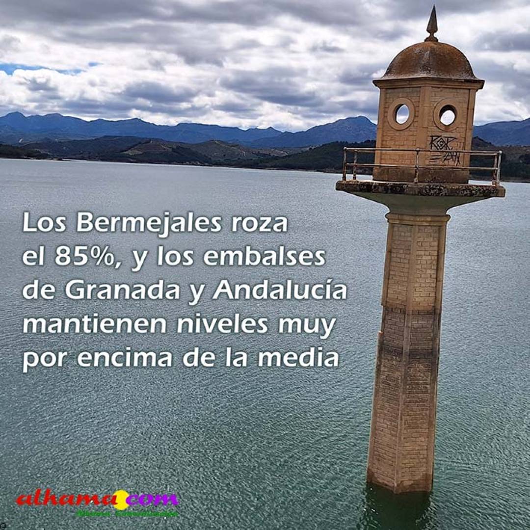 Los Bermejales roza el 85%, y los embalses de Granada y Andalucía mantienen niveles muy por encima de la media