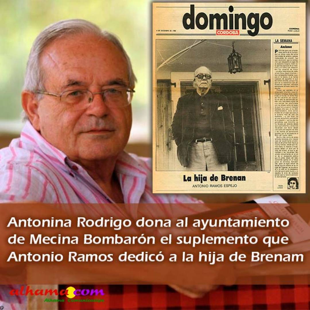 Antonina Rodrigo dona al ayuntamiento de Mecina Bombarón el suplemento que Antonio Ramos dedicó a la hija de Brenam