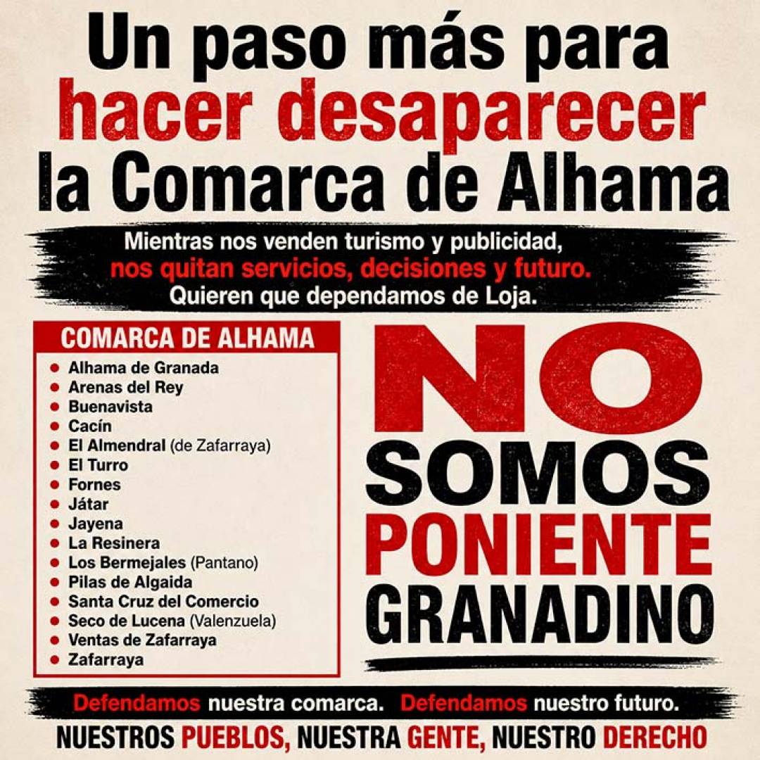 El empeño en hacer desaparecer la Comarca de Alhama hoy da un nuevo apretón de tuerca por la Diputación, con el silencio cómplice de los políticos locales