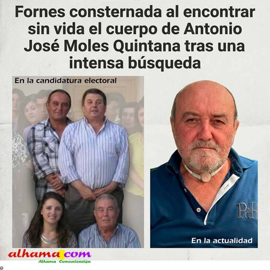 Fornes consternada al encontrar sin vida el cuerpo de Antonio José Moles Quintana tras una intensa búsqueda