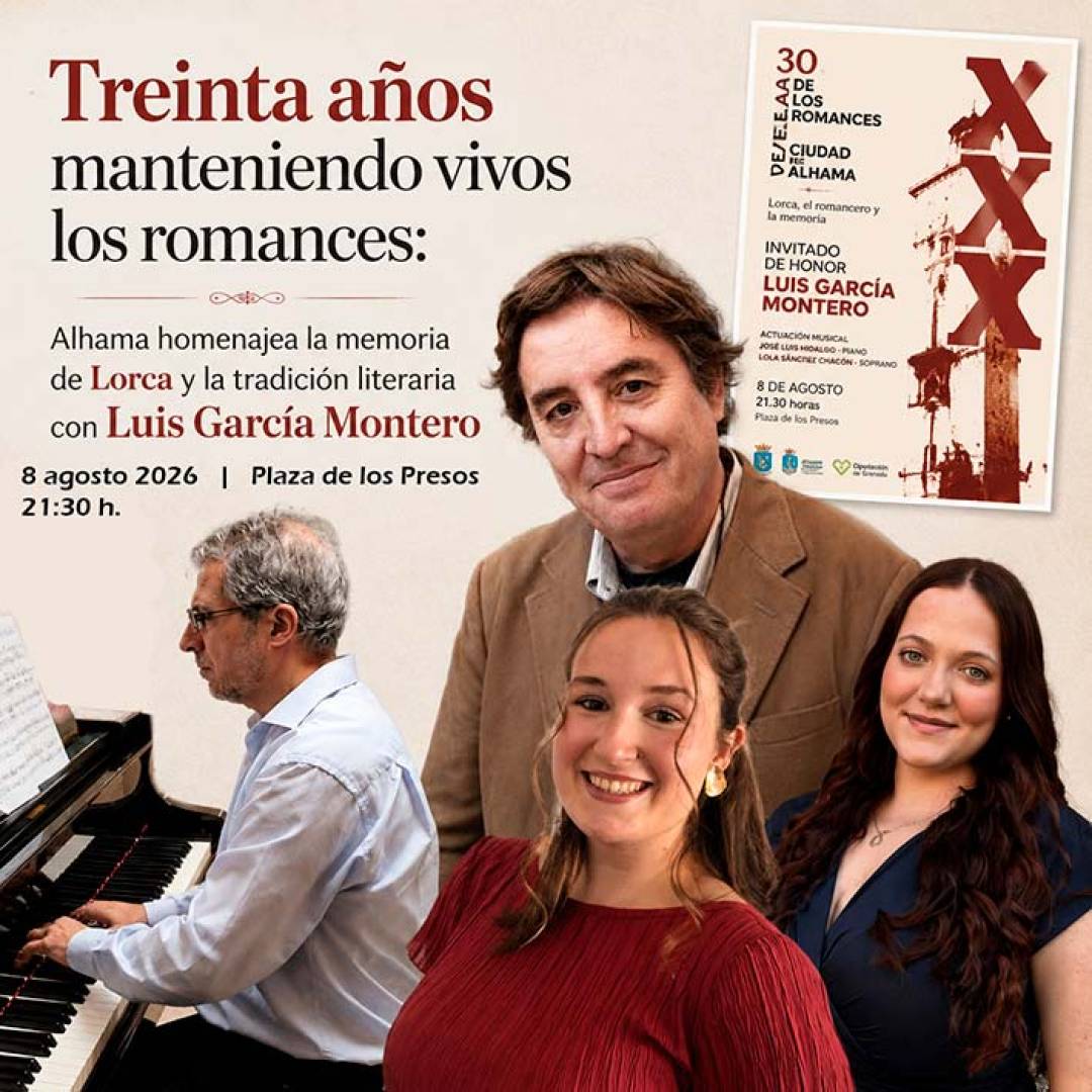 Treinta años manteniendo vivos los romances: Alhama homenajea la memoria de Lorca y la tradición literaria con Luis García Montero
