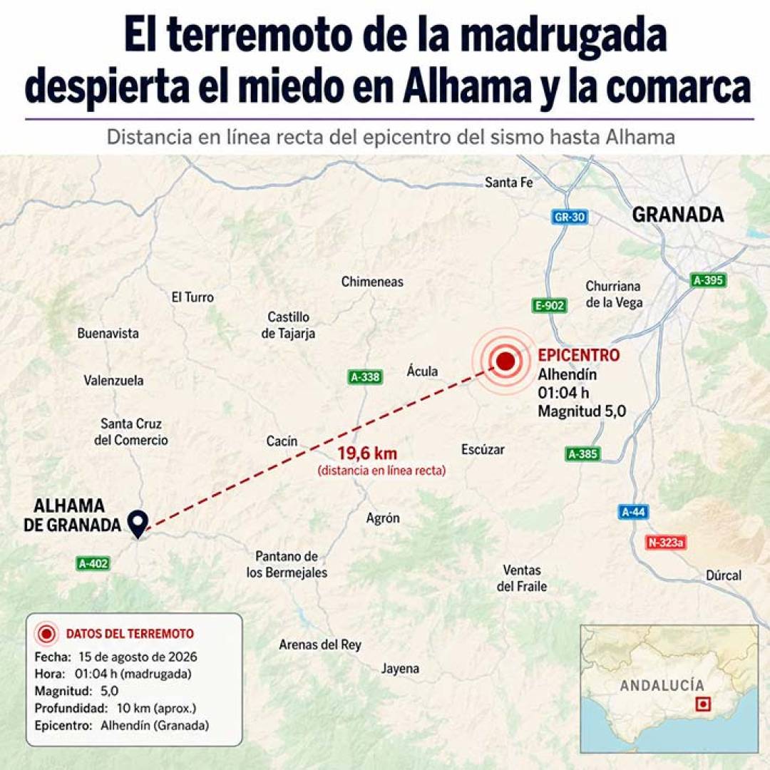 El terremoto de la madrugada despierta el miedo en Alhama y la comarca
