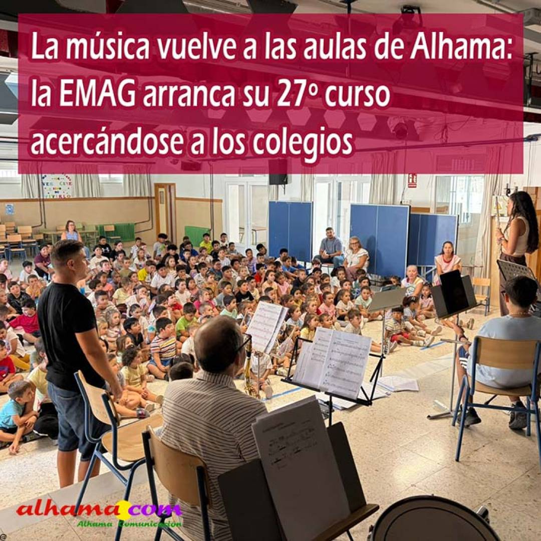 La música vuelve a las aulas de Alhama: la EMAG arranca su 27º curso acercándose a los colegios
