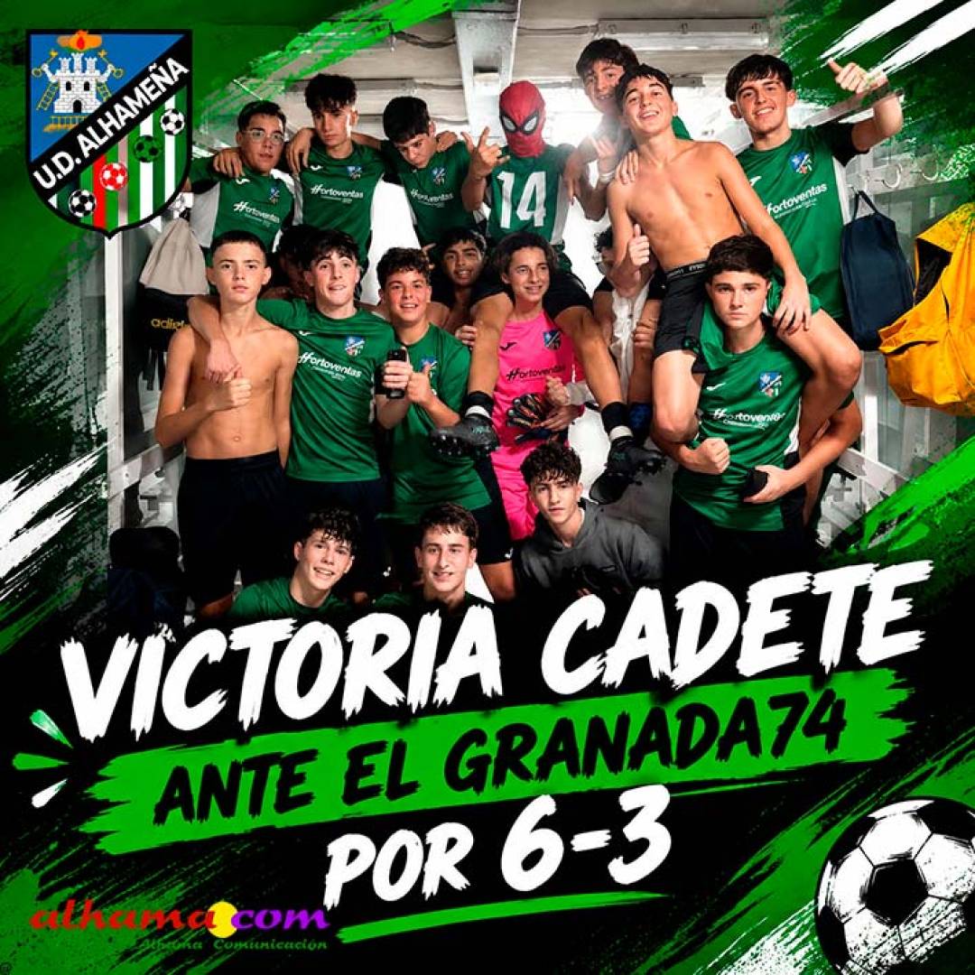 La UD Alhameña Cadete comienza la liga con una contundente victoria ante el Granada 74