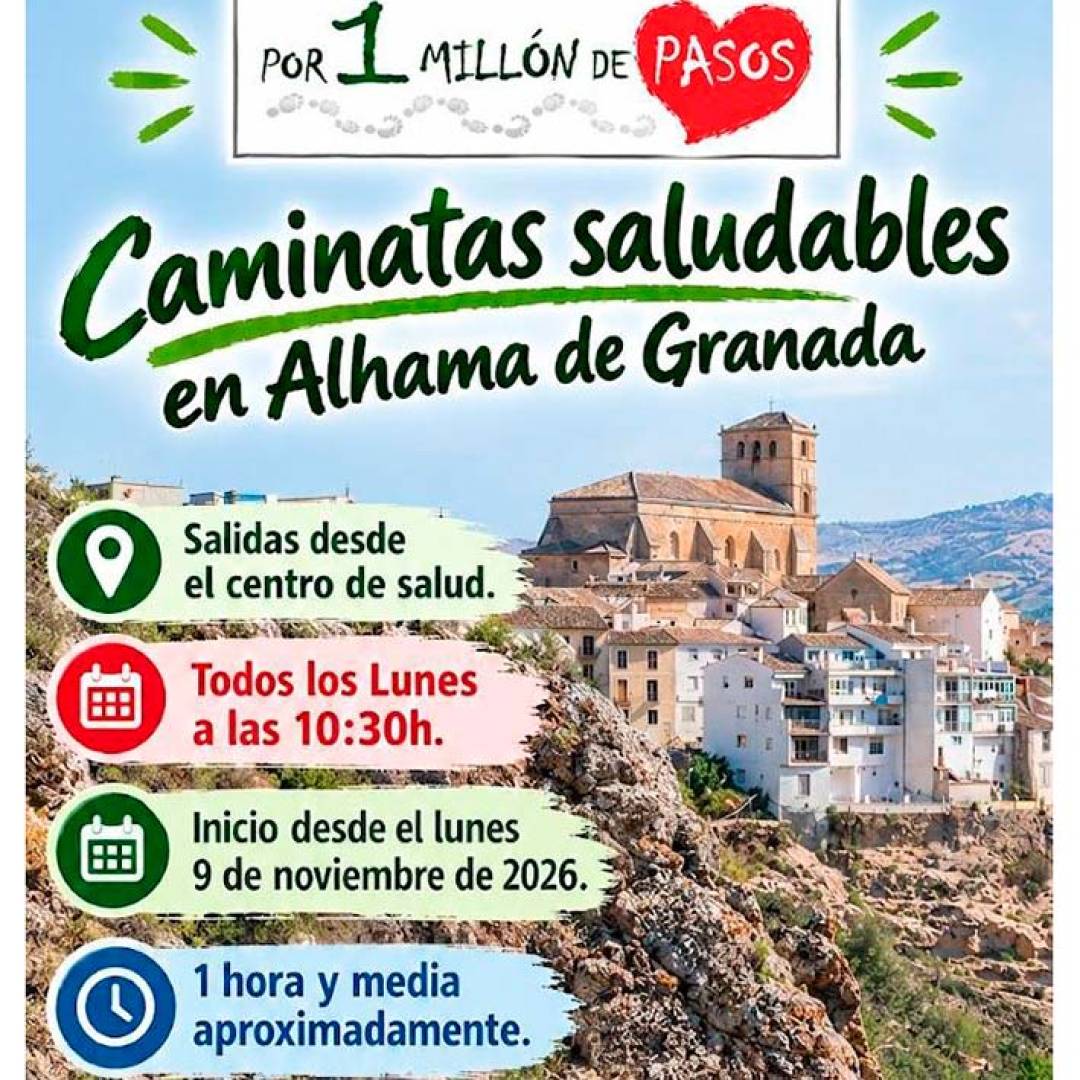 Alhama se suma al reto «Por 1 Millón de Pasos»: Súmate a las caminatas saludables