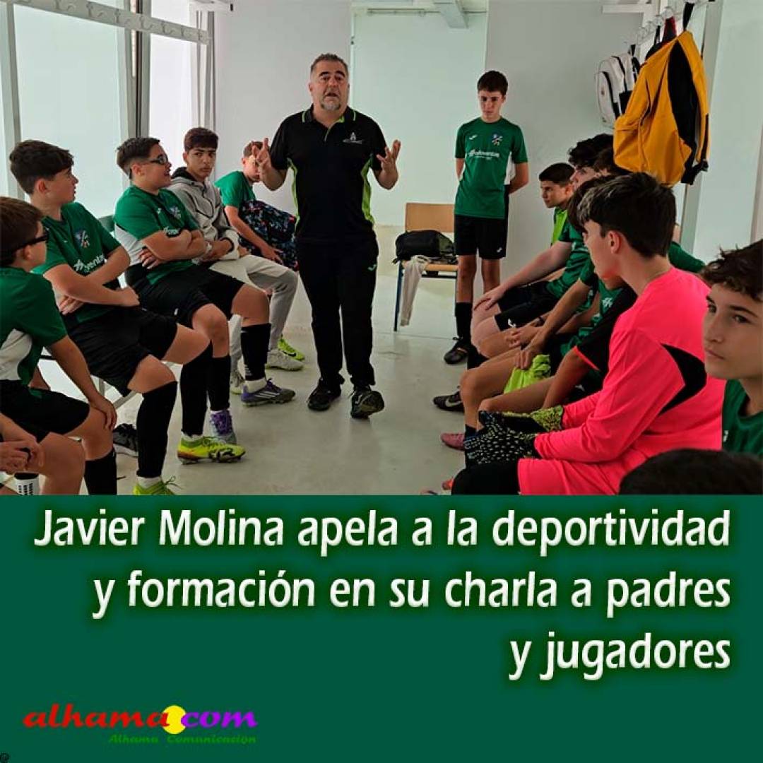 Javier Molina apela a la deportividad y formación en su charla a padres y jugadores